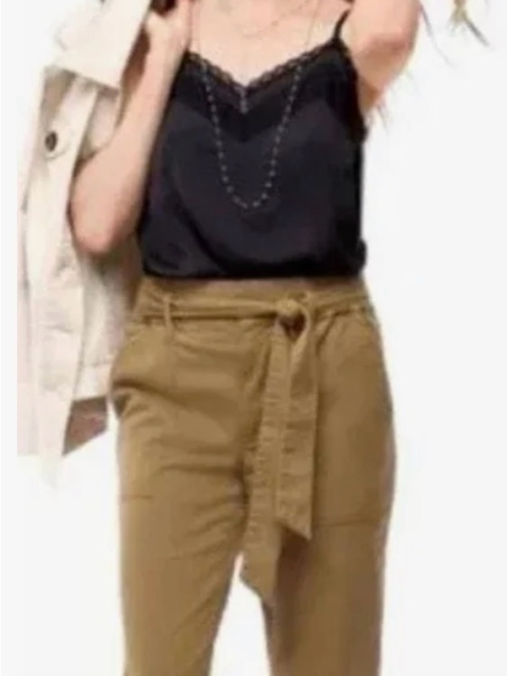 Cabi Paper-bag style  Trousers in Khaki